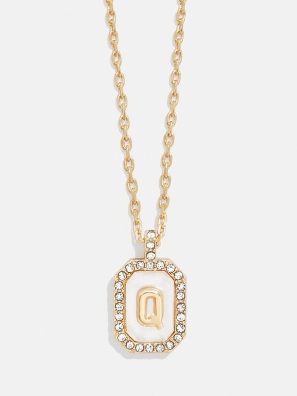 Gold & Mother of Pearl Initial Necklace - Mother Of Pearl