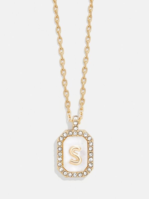 Gold & Mother of Pearl Initial Necklace - Mother Of Pearl