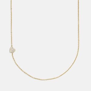 18K Gold Asymmetrical Heart Necklace - Heart
