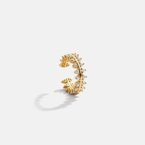 Victoria 18K Gold Ear Cuff - Gold/Pavé