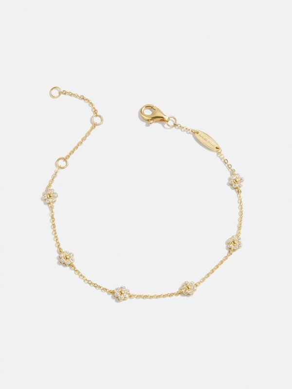 Petunia 18K Gold Bracelet - Clear Flower