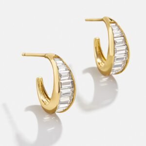 Tina 18K Gold Earrings - Gold/Pavé