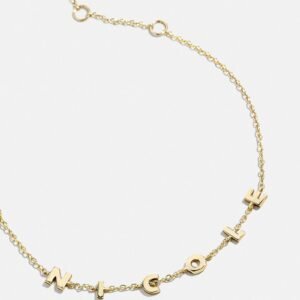 Mini 18K Gold Custom Spaced Letter Name Bracelet - 18K Gold