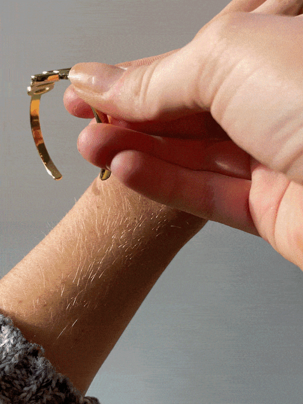 18K Gold Custom Nameplate Cuff Bracelet - 18K Gold