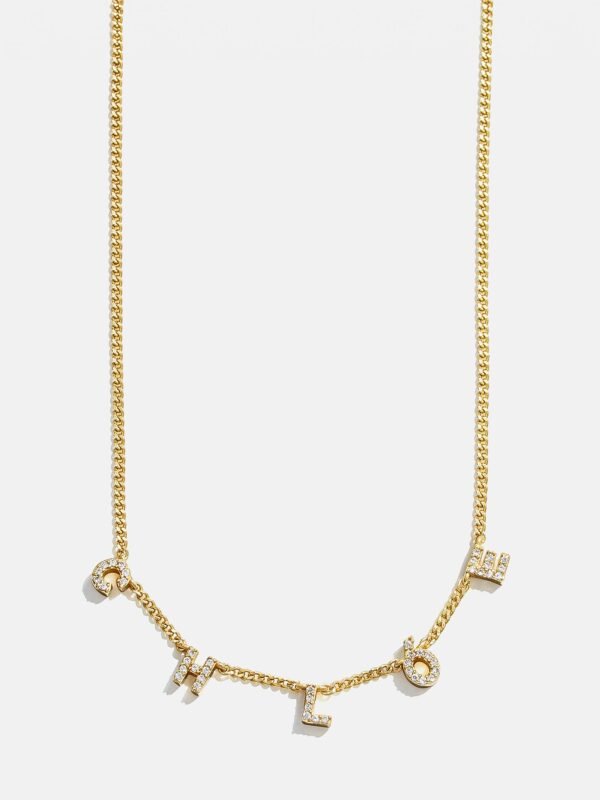 Mini 18K Gold Spaced Letter Custom Name Necklace - 18K Gold