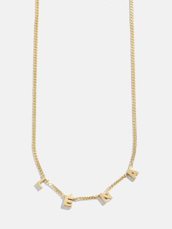 Mini 18K Gold Spaced Letter Custom Name Necklace - 18K Gold