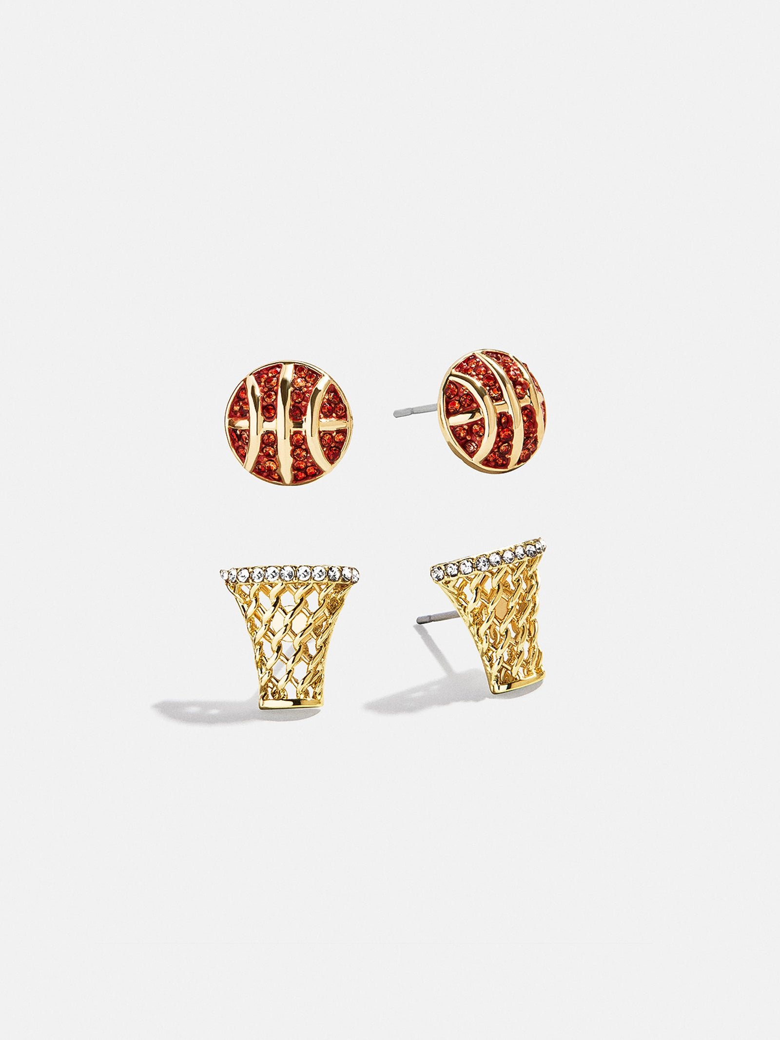 Three-Pointer Earring Set - Basketball