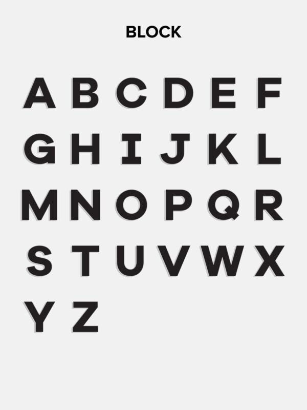 18K Gold Double Custom Initial Block Ring - 18K Gold