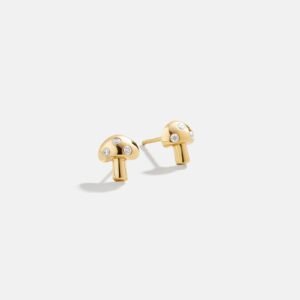 18K Gold Just For Fun Earrings - Mushroom