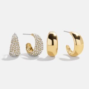 Bay Waterproof Earring Set - Gold/Pavé