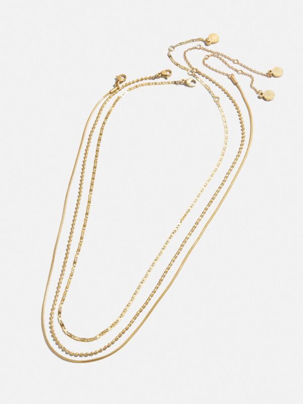 Anita Waterproof Necklace Set - Gold/Pavé