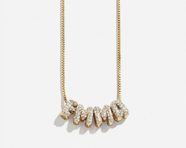 Bubble Letter Custom Necklace - Small Bubble Letter