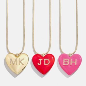 Millie Bubble Heart Custom Initial Necklace - Gold