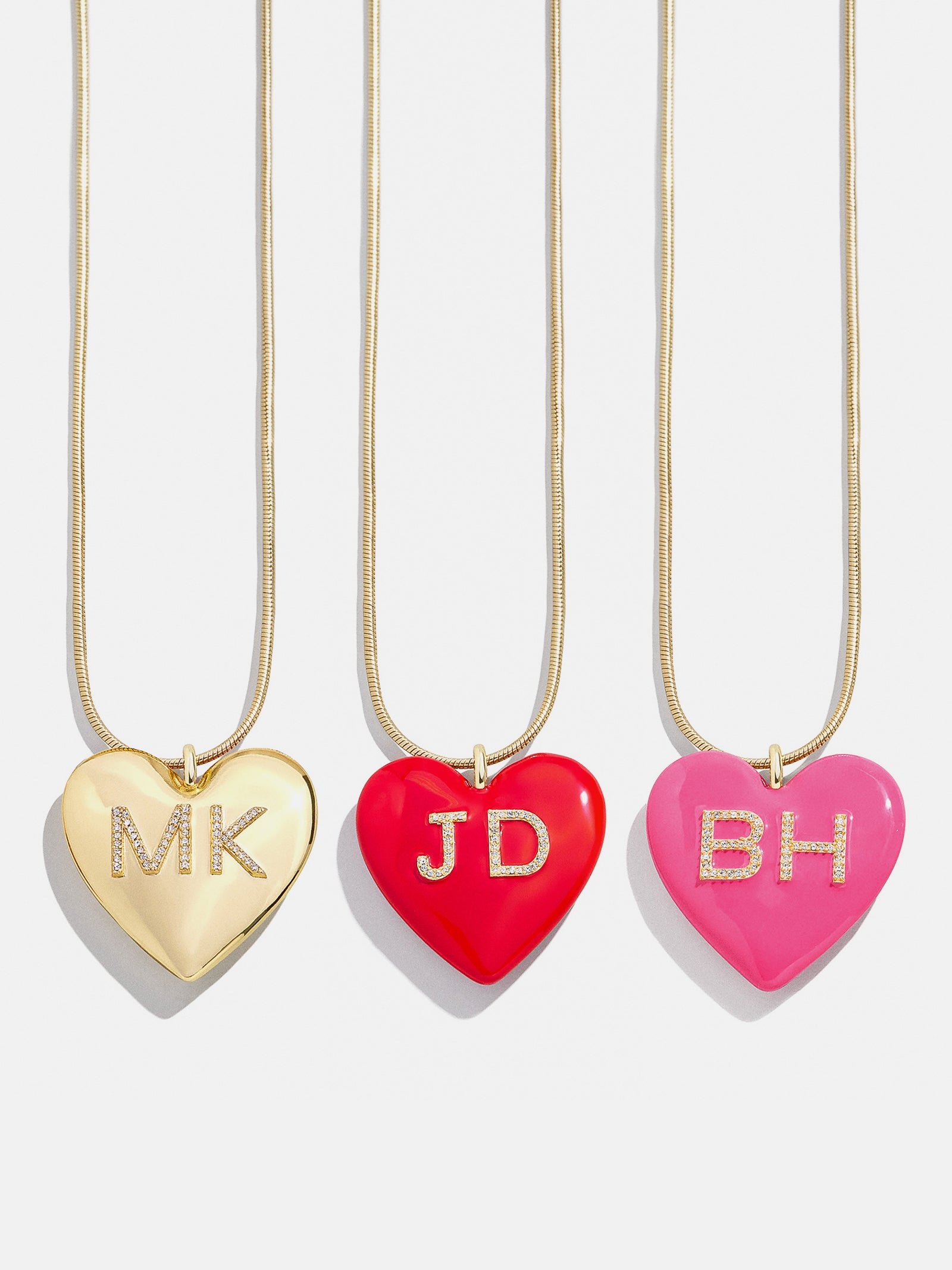 Millie Bubble Heart Custom Initial Necklace - Gold