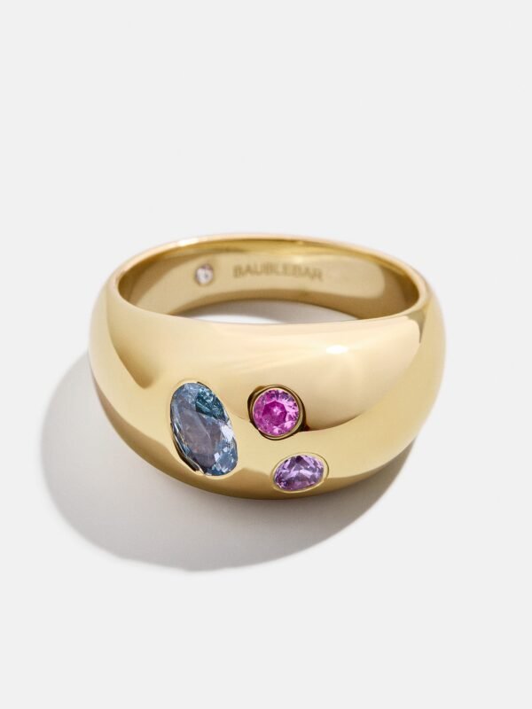 18K Gold Custom Birthstone Ring - Gold