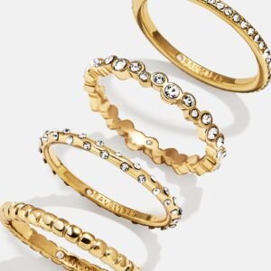 Lily Ring Set - Gold/Pavé