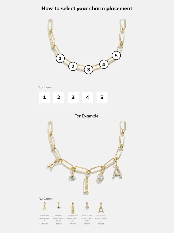 Spaced Custom Charm Necklace - Spaced Charm Necklace