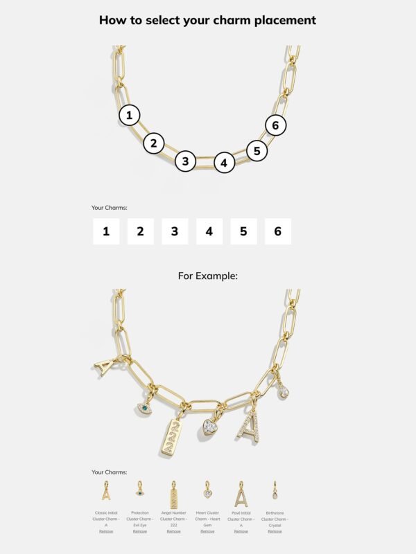 Spaced Custom Charm Necklace - Spaced Charm Necklace