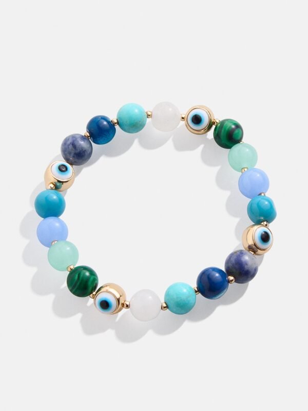 Evil Eye Semi-Precious Stretch Bracelet - Blue