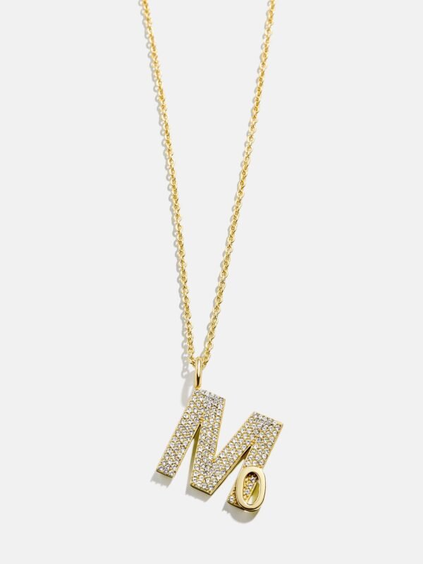 Pavé Double Initial Custom Necklace - Gold/Pavé