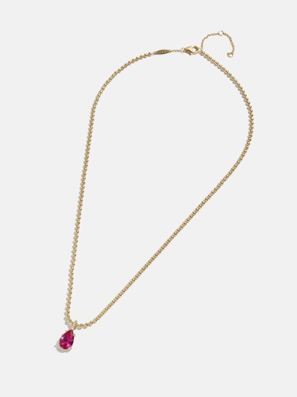 Esther 18K Gold Plated Sterling Silver Birthstone Necklace - Garnet