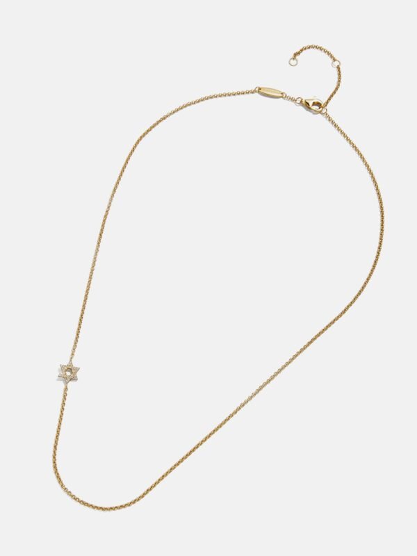 18K Gold Asymmetrical Star of David Necklace - Star of David