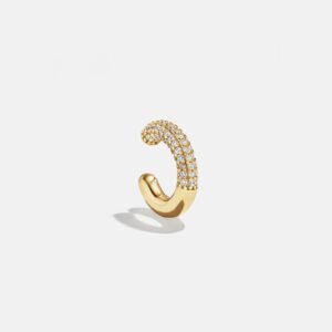 Demi 18K Gold Ear Cuff - Gold/Pavé