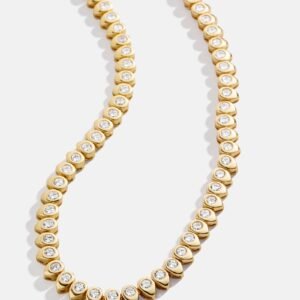 18K Gold Geraldine Tennis Necklace - Gold/Pavé