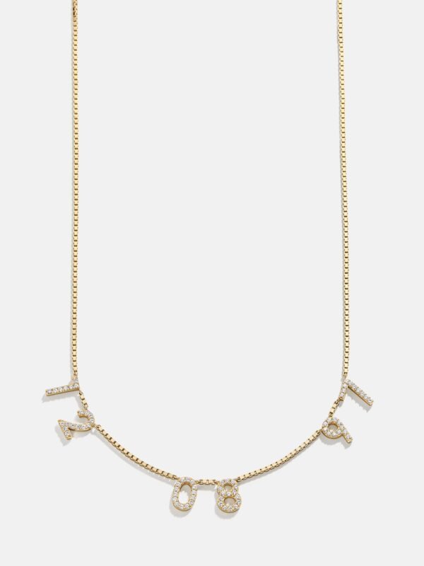 18K Gold Spaced Number Custom Necklace - S