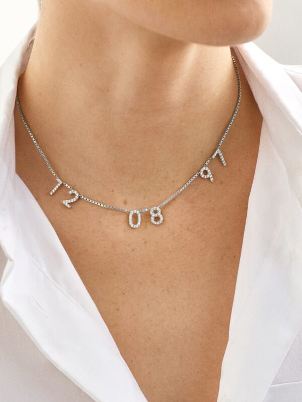 18K Gold Spaced Number Custom Necklace - S