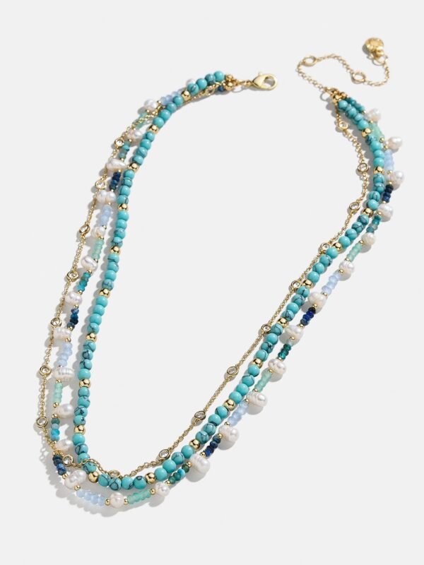 Rowan Semi-Precious Layered Necklace - Gold/Blue