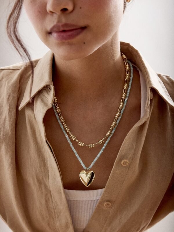 Millie Bubble Heart Necklace - Turquoise