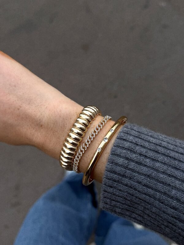 Keira Ribbed Bracelet - Gold