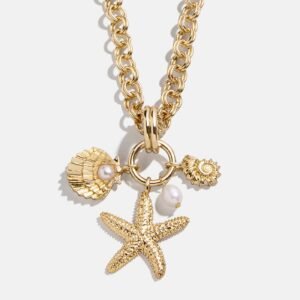 Isla Charm Necklace - Gold/Pearl