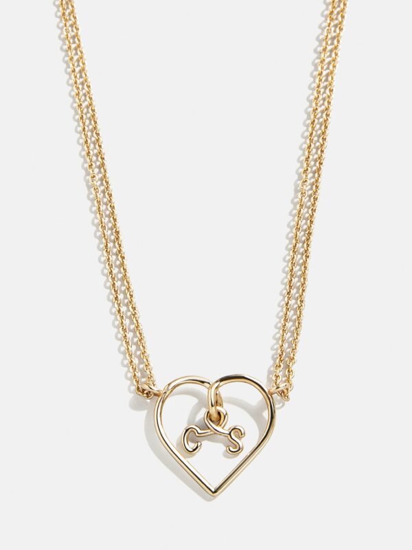 Wired Heart Custom Initial Necklace - Gold