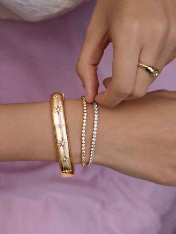 Astra Celestial Hinge Bangle - Gold/Pavé