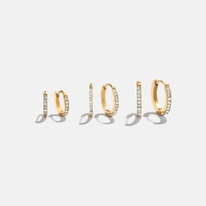 Niata Waterproof Earring Set - Gold/Pavé