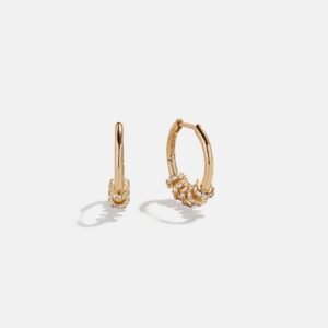 Lila 18K Gold Hoop Earrings - Gold/Pavé