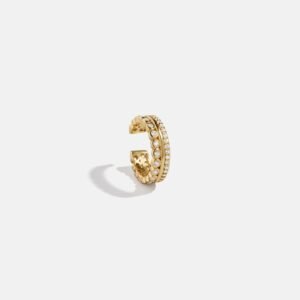 Kat 18K Gold Layered Ear Cuff - Gold/Pavé