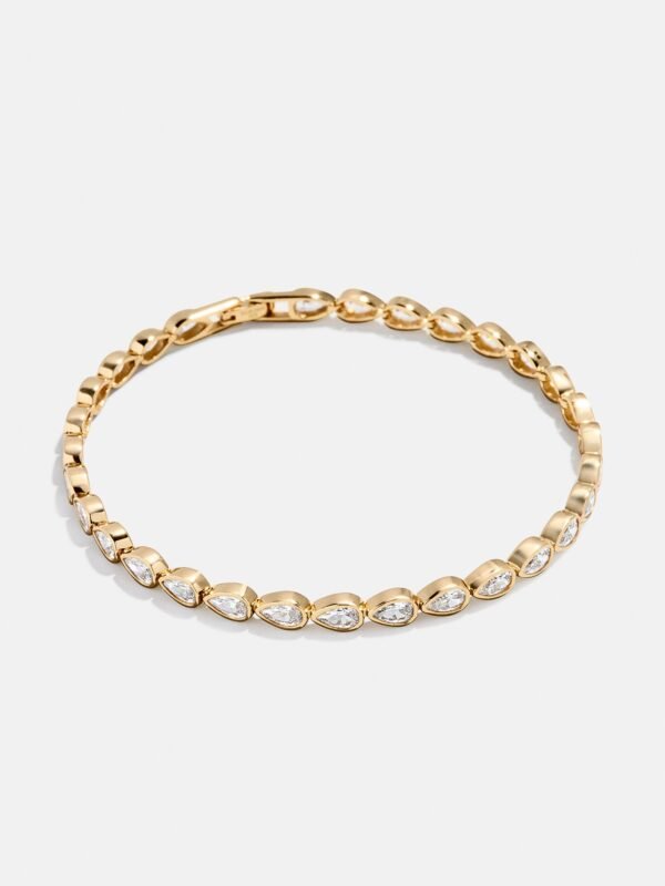Amanda 18K Gold Tennis Bracelet - Pear Bezel
