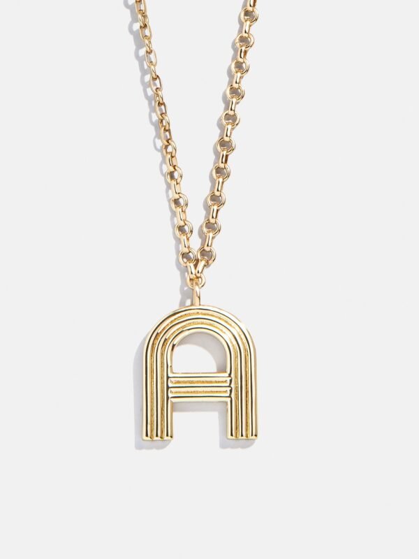 Retro Letter Initial Necklace - Gold