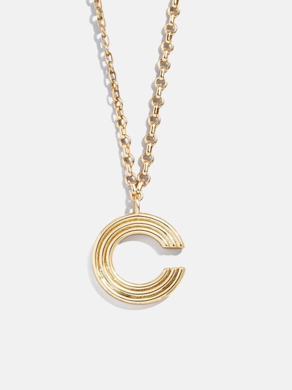 Retro Letter Initial Necklace - Gold