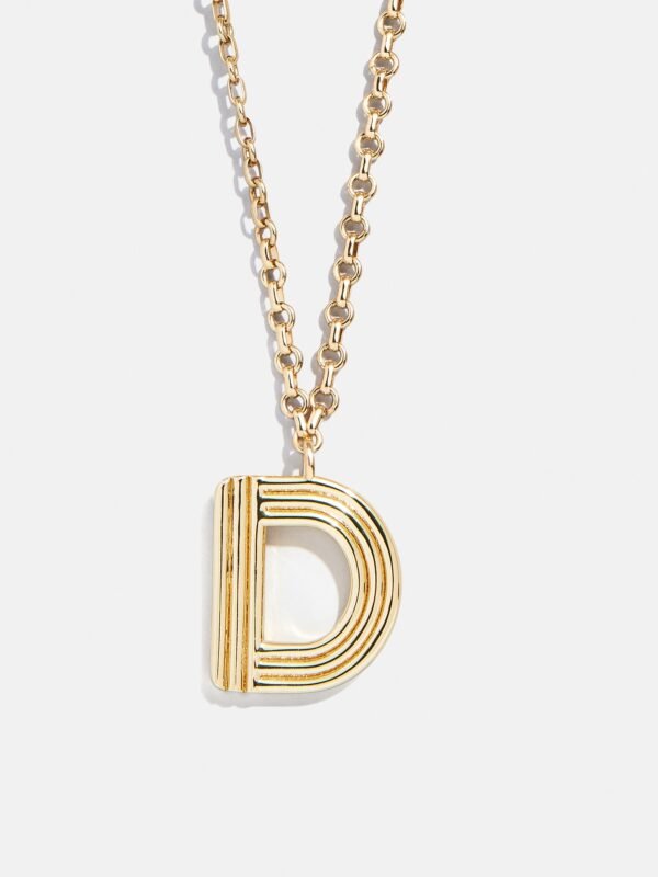 Retro Letter Initial Necklace - Gold