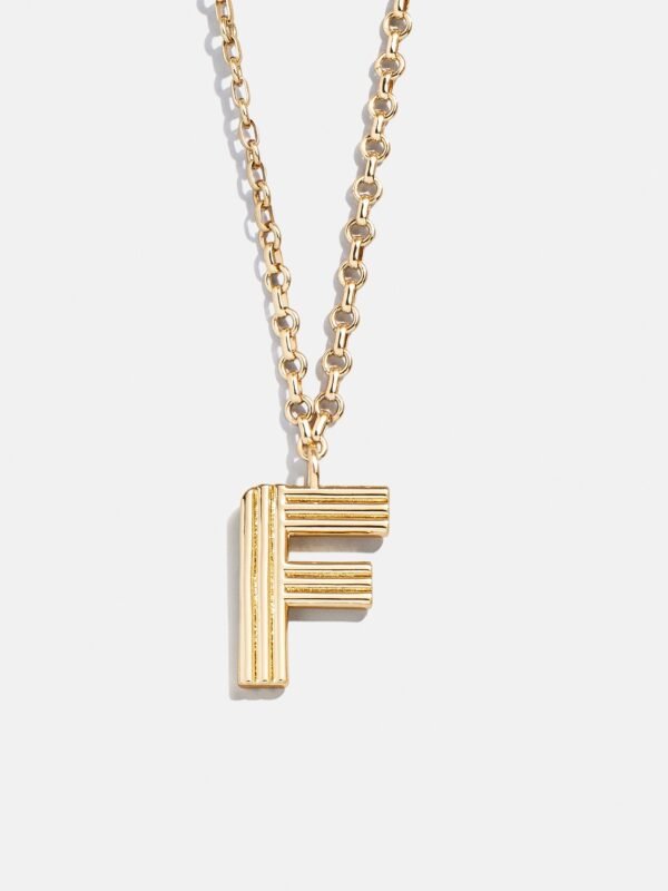 Retro Letter Initial Necklace - Gold