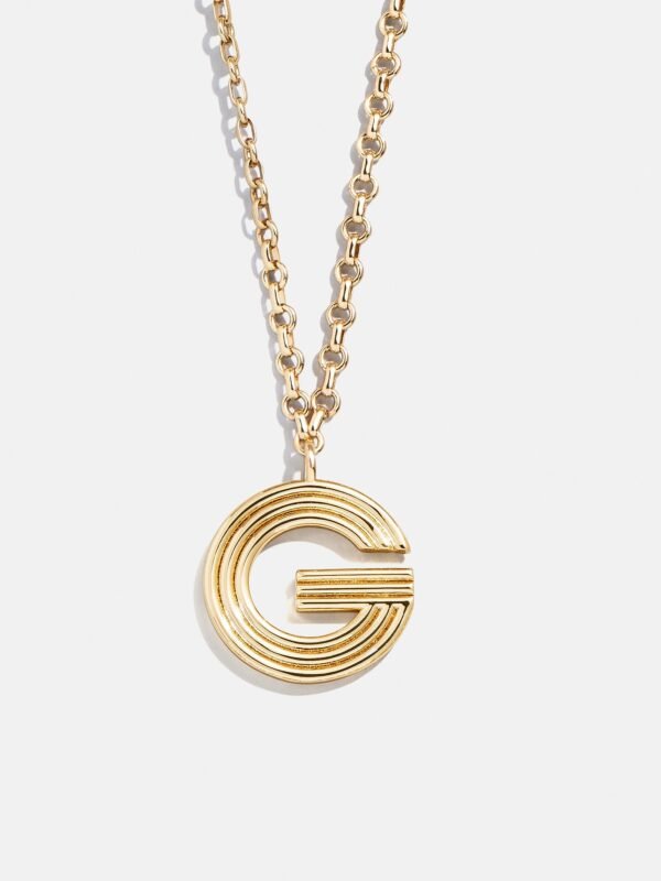 Retro Letter Initial Necklace - Gold