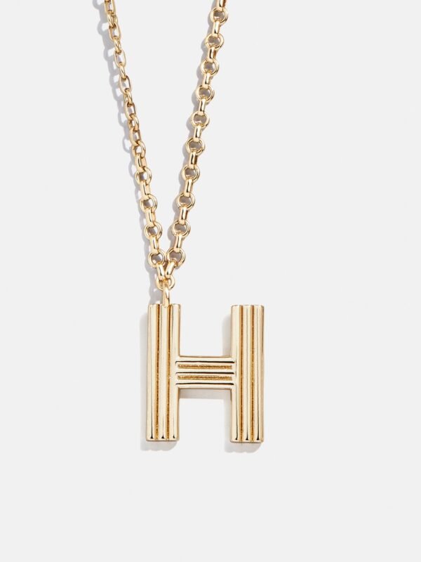 Retro Letter Initial Necklace - Gold