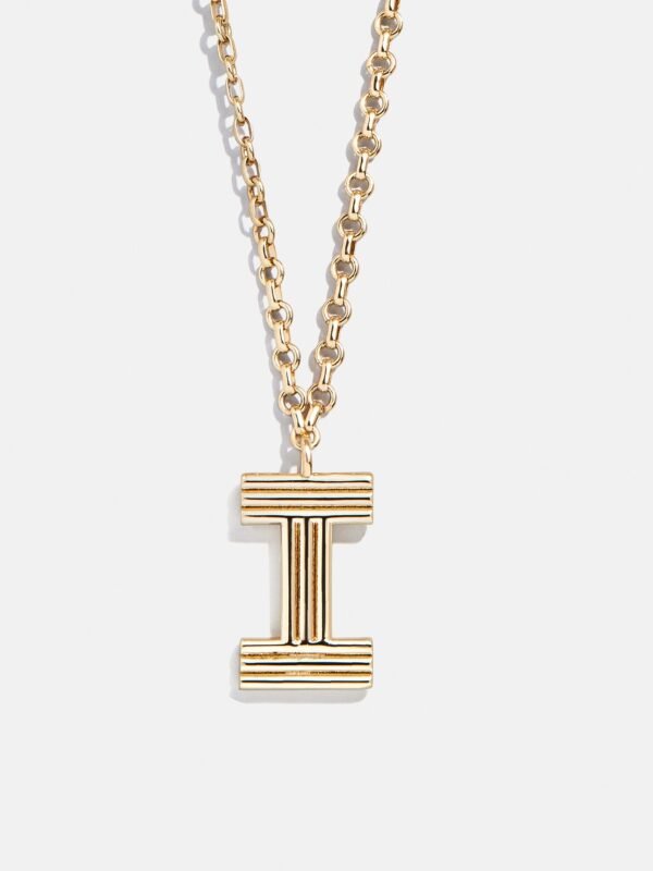 Retro Letter Initial Necklace - Gold