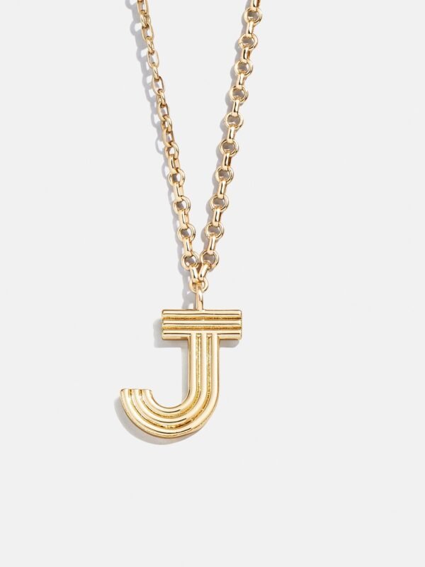Retro Letter Initial Necklace - Gold