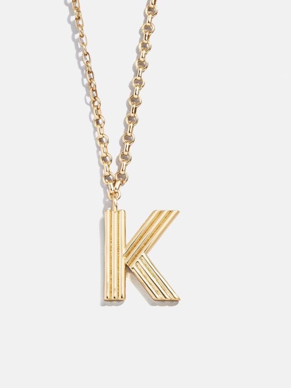 Retro Letter Initial Necklace - Gold