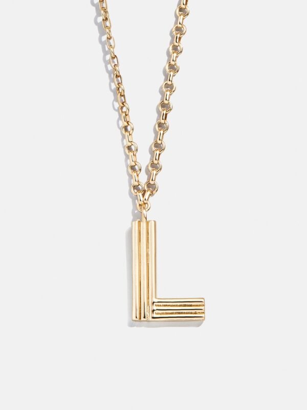 Retro Letter Initial Necklace - Gold